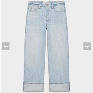 Denim Forum Light Wash Wide Leg Jeans